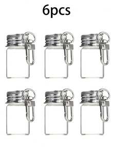 Mini Glass Bottle Keychain DIY Transparent Glass Message Bottle With Metal Key Ring, Bag Charm, Gift - Multicolor - View 13