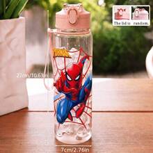 1pc 5 Colors Spider-Man Style Anti-Spill Flip Top Sports Water Bottle, Back To School Essential, Car Accessory, Portable & Fashionable Design, 750ml-27oz Travel Cup With Strap, Straw And Lid, Cute Design, High Quality, Leak-Proof, Shock-Proof, Durable Outdoor Sports Water Cup, Large Capacity Portable Cup, Suitable For Short Trips, Hiking - Multicolor - View 10
