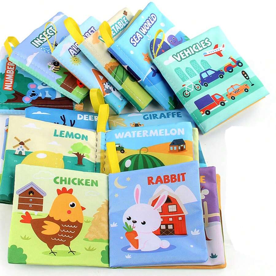 Buku Kain Edukatif untuk Bayi dan Balita, Membantu Mengembangkan Keterampilan Kognitif Dasar. Warna-warnanya lembut dan tidak merangsang, sesuai dengan preferensi bayi. Buku kain ini dapat dicuci dan digunakan kembali. - MultiWarna - View 1