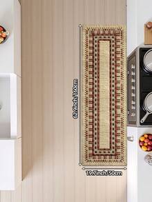 1pc Bohemian Geometric Print Long Runner Rug, Kitchen Mat, Suitable For Bathroom, Kitchen, Outdoor, Hallway, Bedroom, Living Room, Machine Washable, Easy To Clean, Non-Slip Entryway Mat, Bedroom Decor Rug - Multicolor - View 13