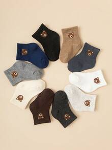 10 Pairs Of Baby Socks, Cute Cartoon Pattern Bear Socks, Newborn Elastic Socks - Multicolor - View 2