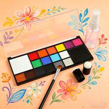 JIHUIPAI Kit Cat Wajah & Tubuh Berbasis Air 18 Warna dengan Kuas & Botol Semprot – Tidak Iritasi, Mudah Dicuci, Sempurna untuk Halloween, Pesta Ulang Tahun & Riasan Panggung - Cat yang larut dalam air - View 8