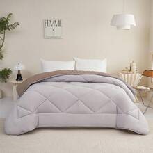 Soft Quilted Polyester Comforter With Reversible Design And Diamond Stitching, Comfortable Bed Filling, Available In Sizes 180x240cm, 220x240cm, And 240x260cm - Multicolor - View 6
