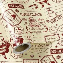 1 Roll Of Wrapping Paper Featuring Arctic Postal And Santa Claus Motifs, Printed On Coated Paper; Suitable For Christmas, Holiday Decorations, Birthday Parties, Gift Wrapping, And Holiday Gift Boxes-Dimensions: 43 Cm * 500 Cm (17 Inches * 16.4 Feet) - Multicolor - View 2