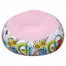 1pc New Graffiti Spherical Inflatable Lazy Sofa, Foldable Flocked Inflatable Bean Bag Chair, Portable Air Sofa For Indoor Home Relaxation - A - View 10
