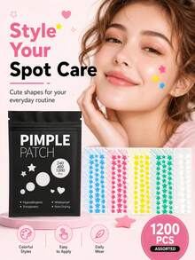 480/1200PCS 6-Color Star-Shaped Acne Patches, Waterproof, Sweat-Resistant, Day & Night Use, Scar Concealing, Seamless, No Caking, Gentle, Non-Irritating, Refreshing & Skin-Friendly - View 2