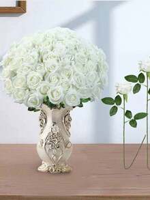 Purchase Artificial Roses, Artificial Flowers, Artificial Rose Decorations, DIY Wedding Bouquet Centerpieces, White Roses, Red Roses, Pink Roses, Blue & White Roses, Yellow Roses, Bridal Gifts, Valentine's Day Decorations, Party Decorations, Home Decor, Living Room Decor, Store Decor And Photography Props - Multicolor - View 8