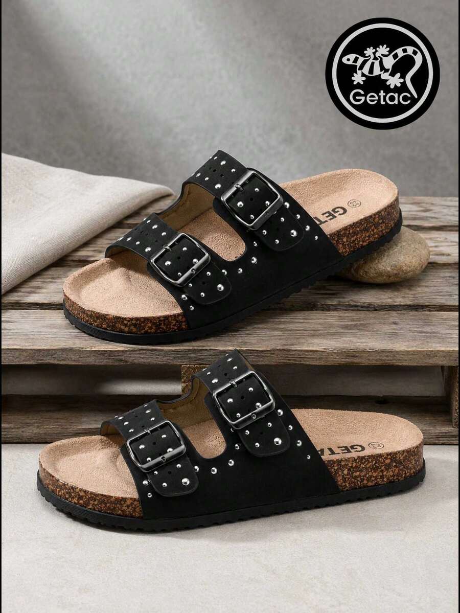 GETAC Women Flat Sandals - Black - View 1
