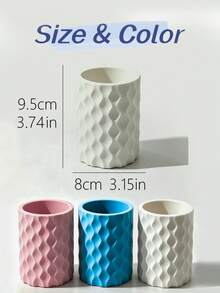 3D Printed Wavy Makeup Brush Holder, Vanity Makeup Brush Pen Holder, Desktop Cosmetic Storage Bucket, 3D Printed One-Piece Molded Large Capacity Cylindrical Design, Easy To Clean, Multi-Purpose, Multi-Scenario - Multicolor - View 10