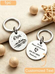 CFUNIQ 1pc Customized Round Dog Tag (With Small Ring), Dog ID Tag, Personalized Dog Name Tag, Cat Supplies, Engraved ID Tag, Silent Dog Tag, Stainless Steel Dog Tag, Customized Pet Name Tag, Pet Gift, Dog Birthday Gift, Gift For Dog Lovers, Durable, QR Code - Multicolor - View 11