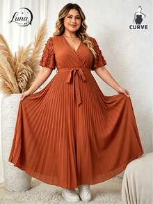 Plus Size Dresses - Orange - View 6