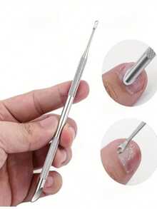 1pc Stainless Steel Multi-Function Cuticle Trimmer & Nail Clipper Portable Manicure Tool - Apricot - View 2