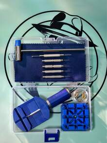 15pcs Professional Watch Band Tool Set - Chain Pin Removal & Repair Kit, Used For Adjusting Watch Size, Ideal Gift For Men, Transparent/Black/Blue Optional, Bedroom Dormitory Back To School Season Home Decor Digital Alarm Clock - 15-piece Professional Set - View 10