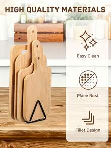 Heavy Duty Metal Cutting Board Rack, Triangular Cutting Board Holder, Baking Sheet Storage Rack, Kitchen Storage Rack For Storing Cutting Boards, Plates And Pot Lids, Space-Saving Cabinet Countertop Organizer, Home Decor, Kitchen Accessories - Multicolor - View 3