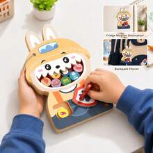 1 Set Wooden Busy Board Fridge Magnet Hanging Toy, Early Education Educational Magnetic Toy For Kids, Baby Hands-On Ability Training Fun Teaching Tool - Multicolor - View 9