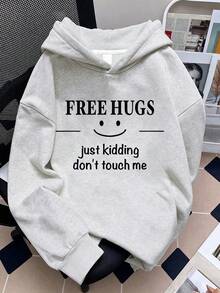 Tween Girls' Autumn/Winter Sports Fashion Letter Print Sweatshirt - Light Grey - View 1