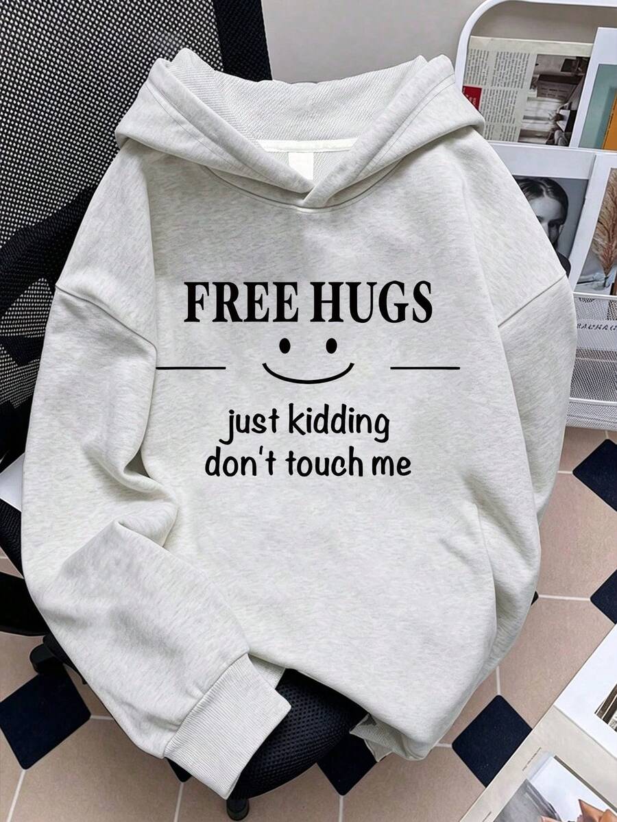 Tween Girls' Autumn/Winter Sports Fashion Letter Print Sweatshirt - Light Grey - View 1