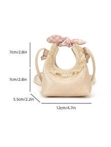 XD Fashionable Mini Bow Knot Square Bag, Made Of PU Material With Snap Closure Design, Suitable For Children's Daily Use, Party, Shopping And Other Occasions, Fashionable Chain Shoulder Strap, Square Bag Shape Design Exquisite And Compact, Essential Fashion Item - Multicolor - View 12