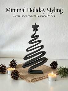 1/2/4pcs Minimalist Modern Small Christmas Tree Desktop Decor, Elegant Compact Christmas Tree Ornament With Branches, Suitable For Living Room, Dining Table, Hallway, Cabinet, Lightweight Plastic Holiday Decoration, Suitable For Small Spaces, Year-Round Use - Regular Model - View 5