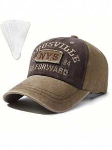1pc Men's NYS Letter Baseball Cap, Adjustable Outdoor Sun Protection Casual Hat, Suitable For Autumn/Winter Travel, Beach Party, Commuting - Multicolor - View 11
