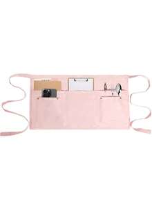 1pc 5-Pocket Server Apron - Rivet Button Unisex Short/Half-Waist Apron, Suitable For Coffee Shop, Restaurant, Kitchen And Home Use - Multicolor - View 14
