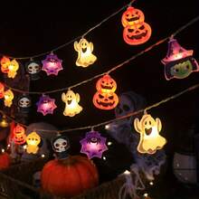 Halloween String Lights, Spider, Ghost, Clown And Other Elements Combination, Rich Content, Atmospheric, Suitable For Holiday Gatherings, Party Venues, Home Decor, Battery Box Powered (Batteries Not Included) - Combo Set - View 2