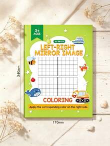 Symmetry Grid Copy Drawing Workbook,Left‑Right Mirror Image Coloring Book For Kids, Draw The Other Half, Preschool Educational Activity Book, 32 Pages, Ages 3+, Kids Art Practice Learning Toy Gift - Multicolor - View 9