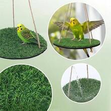 1 Set Mainan Panjat Hammock Rumput Buatan untuk Burung Beo Besar, Sedang, dan Kecil, Tupai, Hamster, dan Hewan Peliharaan Kecil Lainnya, Hadiah Liburan - 1 set (hammock + pengait + pengisap karet) - View 5
