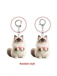 Stylish Coin Purse With 2D Cat Charm And Cat Pattern.Card Holder Coin Purse,Minimalist Anti‑Theft Small Purse, Travel Back‑To‑School Daily Accessory - Multicolor - View 8