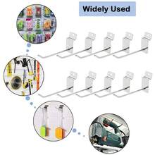 10pcs BULK Slatwall Hooks 100mm Slat Wall Grooved Panel Hook 3.2MM - Silver - View 3