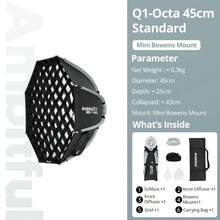 Ambitful Q1-30 Spherical Quick Release Softbox, Compatible With Bayonet And Mini Bowens Mounts, Portable Round Softbox For Studio Flash And Speedlite Photography - View 16