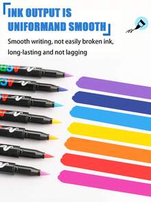 24pcs/36pcs Colorful Soft Tip Acrylic Marker Set, Large Capacity DIY Planner Brush Pens, Coloring Painting Pens, Large Capacity Graffiti Pens, Suitable For Office, Study, Painting, Marking, Stone Blocks, Back To School Season, Random Colors, Random Packaging - Random Color - View 7
