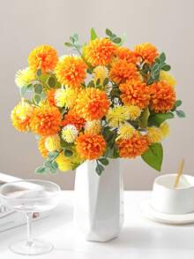 1pc Artificial Dandelion Bouquet, Suitable For Home Decor, Kitchen Decor, Autumn Decor, Outdoor Decor, Table Decor, Wedding Decor, Artificial Plants, Women's Gift, Back To School - Yellow - View 7
