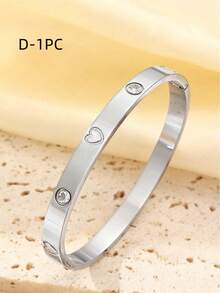 5pcs/1pc Premium Starry Men's Bracelet Set, 304 Stainless Steel, Fade-Resistant, Daily Wear Accessory Gift Suitable For Valentine's Day And Back To School - Silver - View 8
