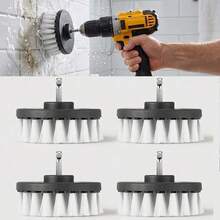 Bộ 4 đầu bàn chải vệ sinh cho máy khoan điện 4 inch, phù hợp cho kính, da và lốp xe, dùng cho chăm sóc xe ô tô và vệ sinh nội thất gia đình (chỉ gồm đầu bàn chải, không kèm máy khoan) - A - Xem 2