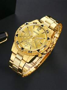 4pcs Fashion Men's Quartz Watch With Cross Series Set, Suitable For Men, Oversized Dial, Casual Daily Versatile, Holiday Party And Other Occasions - Mouldless - View 6