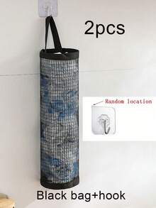 2/6pcs(1set) Plastic Bag Dispenser Storage Rack,Suitable For Kitchen,Behind Door Storage,Kitchen Organization,Kitchen Essential,Kitchen Accessories,Bathroom Accessories,Home Kitchen Tools, Kitchen Decor.Back To School/Room Decor/Bedroom Decor/Storage - Upgraded - View 9