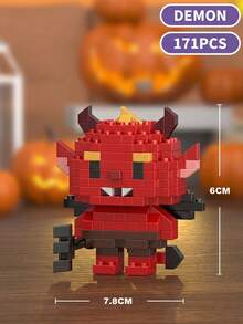 Halloween Series Building Block Set, Gift Assembly Toy, Arent-Child Interactive Party Game, Halloween Series Model Building Block Set, Holiday Decor/Desktop, Early Learning Educational Stem Toy, Birthday Gift, Halloween Thanksgiving Party Favor/Gift - Multicolor - View 17