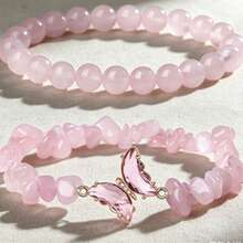 1 Set Exquisite Butterfly Bracelet, Luxury Rose Gold Butterfly Accessory, Asymmetrical Asymmetrical Beaded Bracelet, Atmospheric High-End Elegant Accessory, Gentle Niche Design Wrist Ornament, Versatile Daily Commute Date Accessory, Delicate Butterfly Embellishment, Lively And - Multicolor - View 7