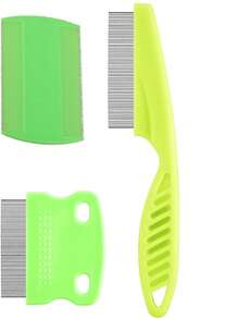 Flea And Tick Comb, Stainless Steel Dog And Cat Grooming Comb (Round Teeth), Double-Sided Professional Pet Tear Stain Remover, Detangling Tool, Suitable For Small, Medium And Large Pets - Multicolor - View 12