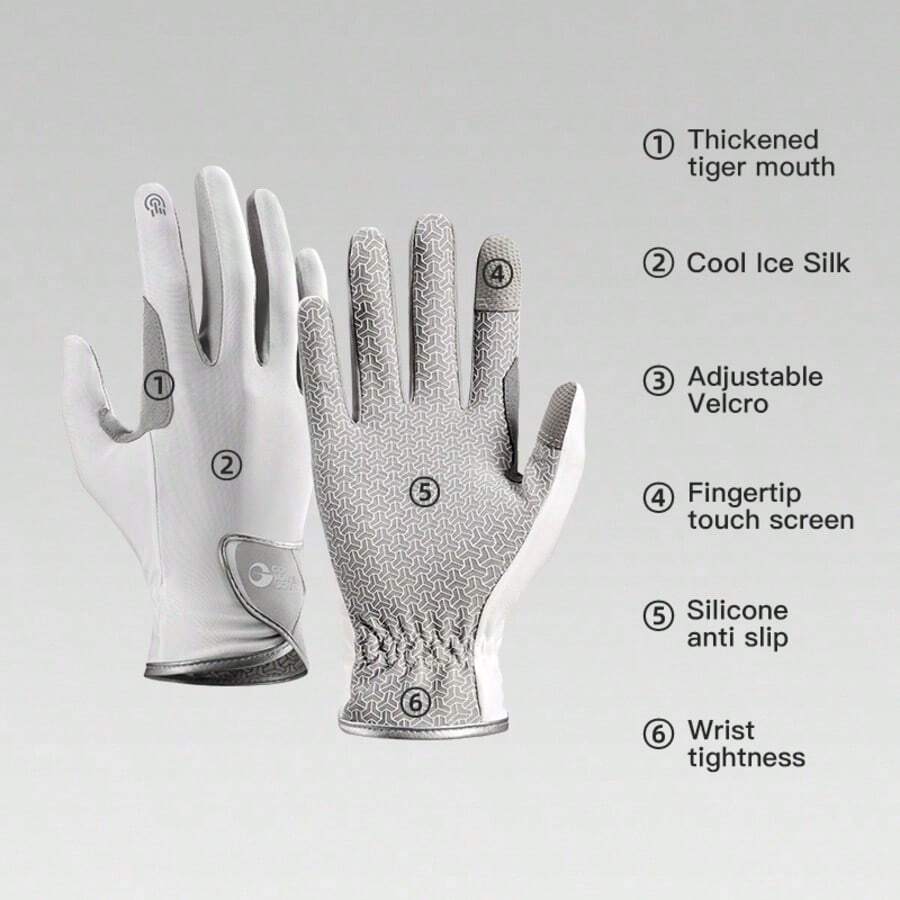 GOLOVEJOY1 High-Quality Professional Equestrian Gloves For Both Men And Women, Non Slip And Breathable, Suitable For Training And Competition, Touch Screen Design, Durable Riding Equipment, High Grip Golf Gloves, Suitable For Use All Year Round - Multicolor - View 1
