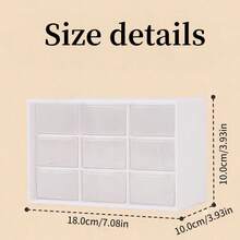 1pc 9-Grid Drawer Storage Box, White PP Material, Portable Storage Box For Office Supplies, Jewelry And Cosmetics, Multi-Functional Divided Design, Stackable Lightweight Home Or Office Storage, Desktop And Drawer Organizer For Crafts - Multicolor - View 4