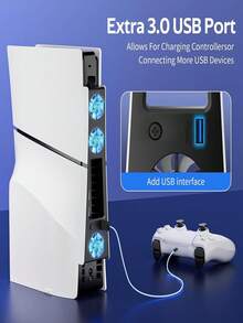 RGB Cooling Fan For Slim Game Console 3 LED Cooling Fans With USB Port Low Noise High-Efficiency Heat Dissipation Cooler Compact Space-Saving Cooling System Easy Installation Gaming Console Cooling Accessory For Home Gaming Setup - View 8