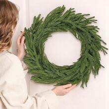 1Pc 6Ft Artificial Norfolk Pine Garlands, Real Touch Winter Pine Garland, Green Artificial Greenery Garland For Table, Mantle, Wall, Indoor, Outdoor Christmas Decorations - Green - View 4