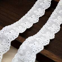1 Yard Bowknot Embroidered Lace Trim, Clothing Sleeve And Hem Lace Accessory, Home Decor Fabric Craft DIY - Multicolor - View 3