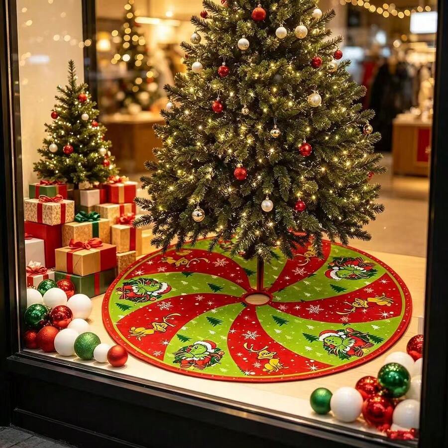 The Grinch 1pc The Christmas Decorations, The English Letters Of The , Couplets At The Entrance Of The Holiday Gate, Outdoor Curtains And Flags - Multicolor - View 1