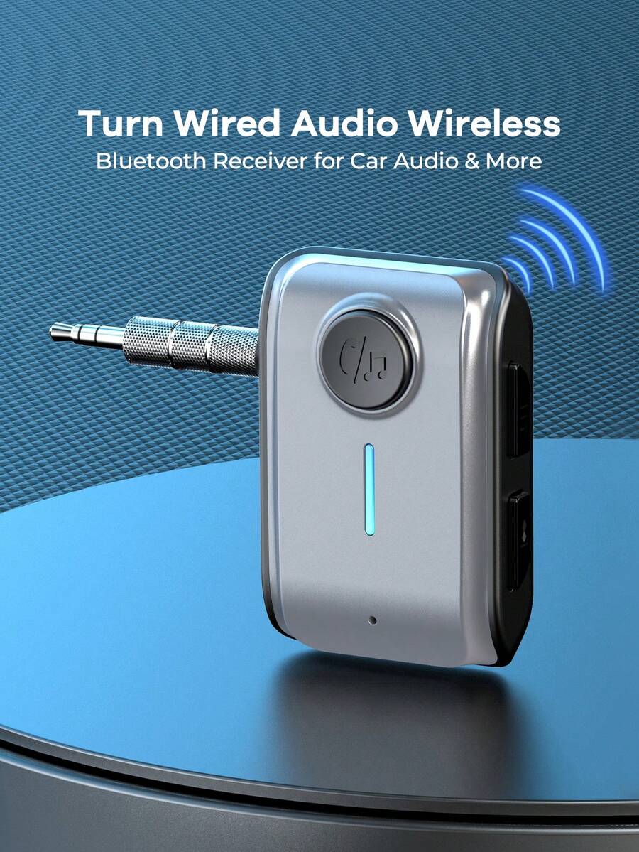 REMAX Mini Bluetooth 5.3 Audio Receiver, Plug And Play, Built-In High-Definition Microphone Supports Hands-Free Calling, High-Definition Sound Quality And Stable Low-Latency Transmission, Suitable For Car Audio, Speakers And Wired Headphones, Car Accessories, Car Essentials, Car Supplies
