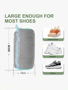1pc 360° Anti-Deformation Shoe Laundry Bag, Soft Fleece Lining, Invisible Side Zipper, Machine Washable And Dryable, Reusable Shoe Protection Bag, Suitable For All Sizes And Shoe Styles: Sneakers, Canvas Shoes, Men's And Women's Shoes, Home Bathroom Laundry Accessory - Multicolor - View 6
