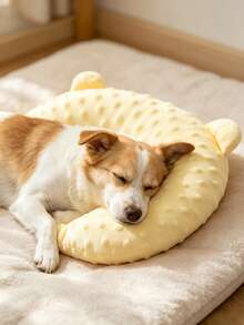 1PC U-Shaped Neck Pillow/Cushion For Small Dogs And Cats – Soft Minky Dot Support Pillow; Comfortable, Washable, And Ideal For Puppies And Kittens To Rest On - Multicolor - View 1