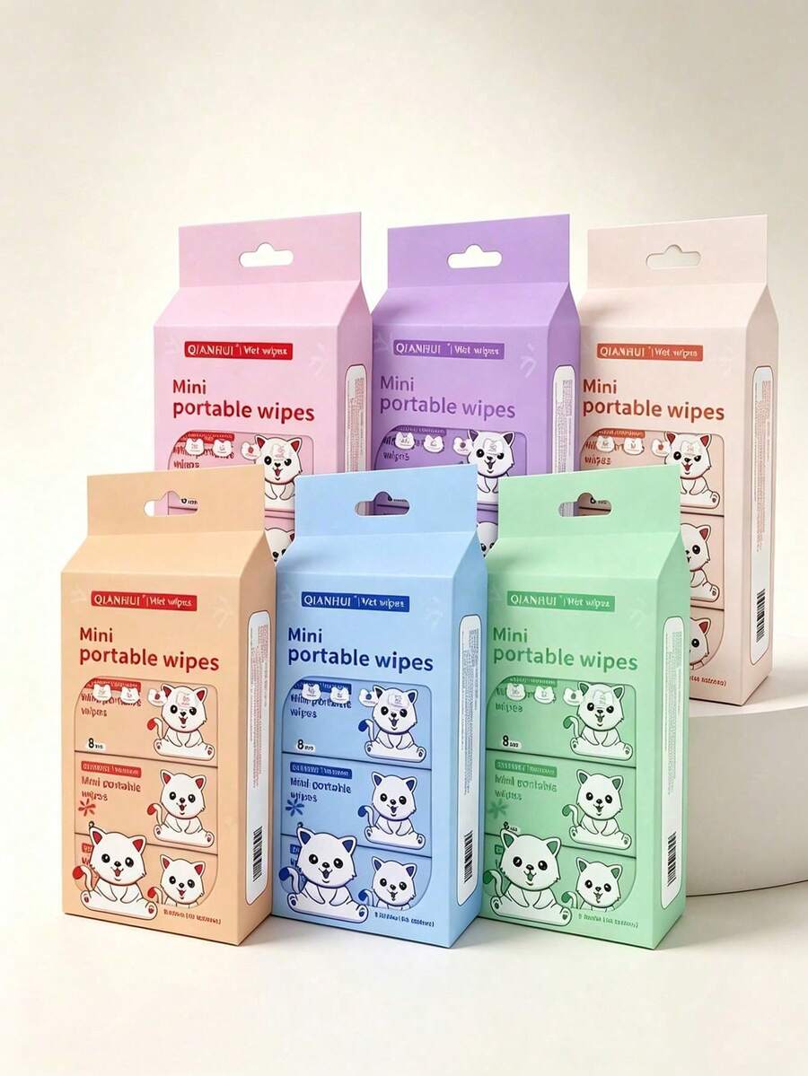 8/16/32/64/128pcs Cute Mini Portable Cleaning Wipes, Convenient For Cleaning Daily Necessities, Dust Removal Tabletops, And Cleaning Household Furniture. (For Cleaning Purposes Only; Do Not Use On Human Skin!)(8pcs=1pack) - Multi-color - View 1